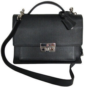 Gucci Handbag Shoulder Bag Leather Black Silver